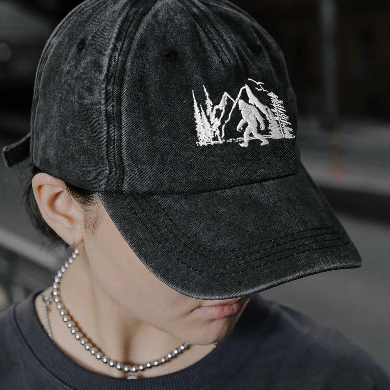 Bigfoot Hats for Men Women, Funny Adjustable Embroidered Big Foot Sasquatch Baseball Cap, Wild Bigfoot Trucker Hat - Image 7