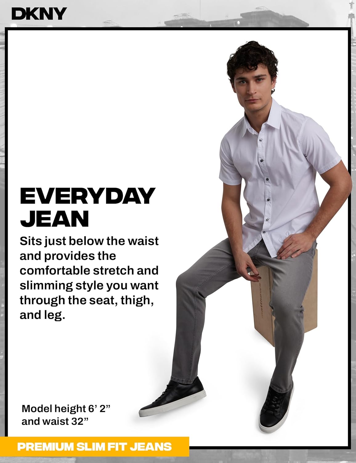 DKNY Jeans for Men - Premium Soft Slim Fit Mens Stretch Jeans