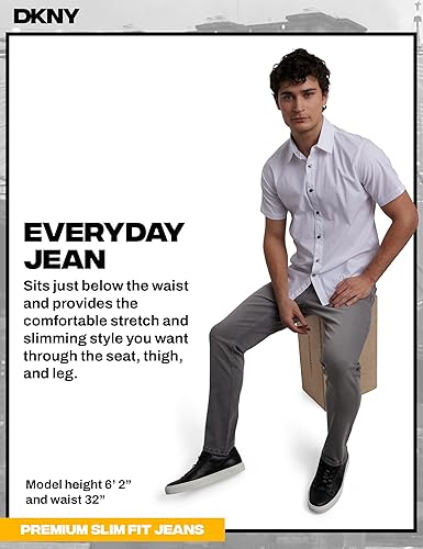 Miniatura 6 de DKNY Jeans para hombre - Jeans elásticos para hombre de primera calidad suaves y ajustados