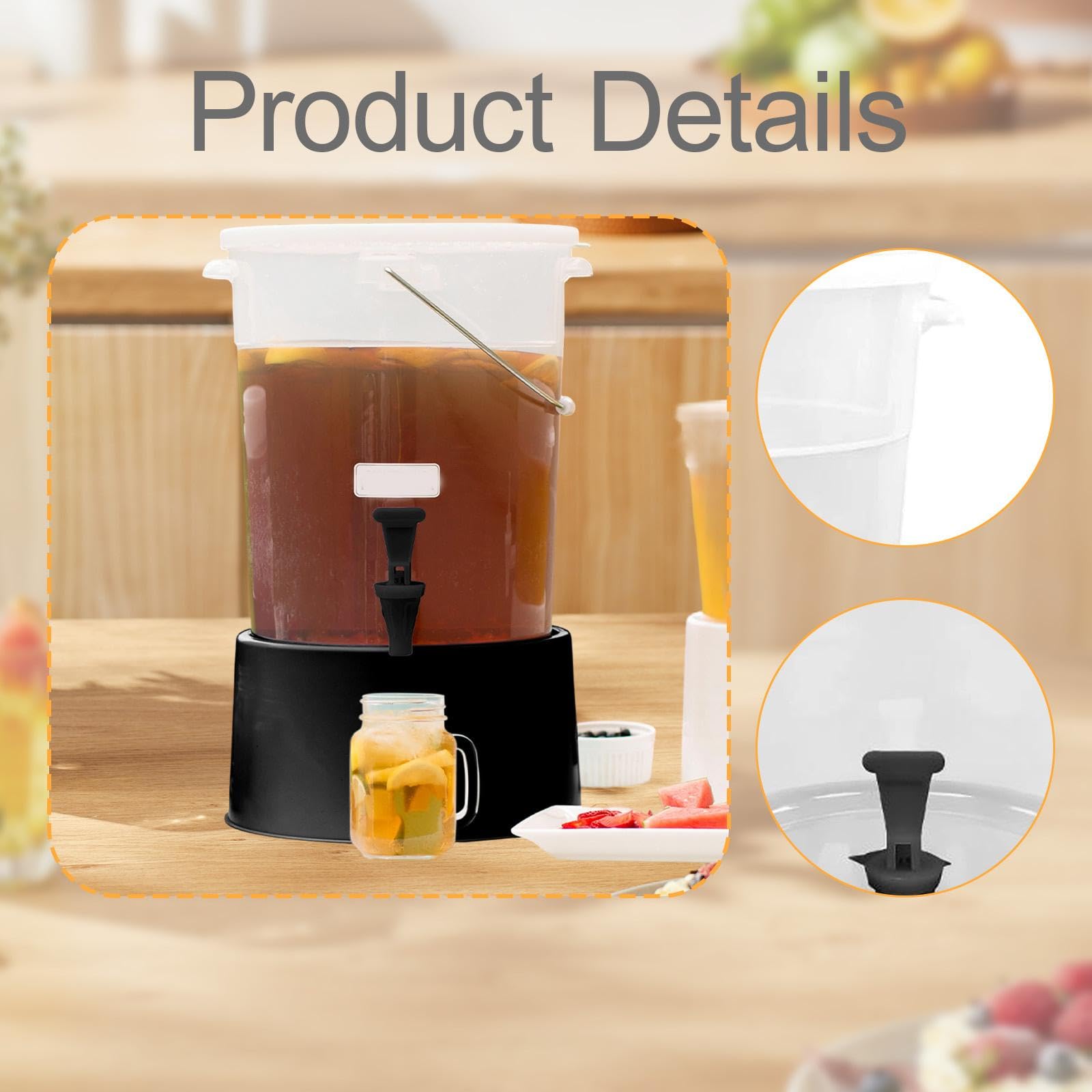 Baoblaze Dispensador de Bebidas para Catering. Base Robusta. Recipiente de Servicio Resistente al Desgaste. Dispensador de zumos para, hoteles y, 22l