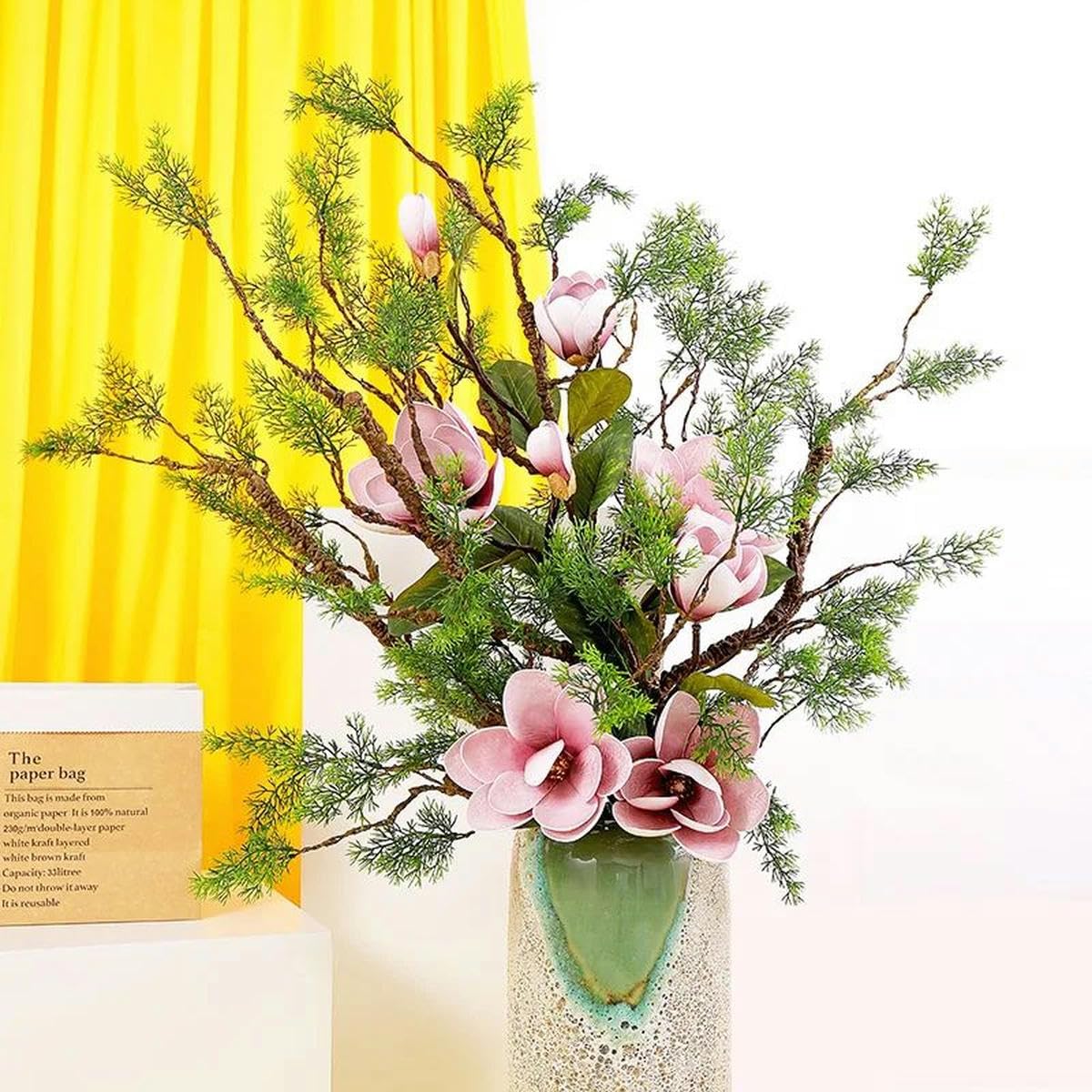 5 rami/100 cm artificiale finto pino ramoscello piante verdi Liana appeso a parete in rattan fiori flessibili arco arredamento da giardino-albero di vite