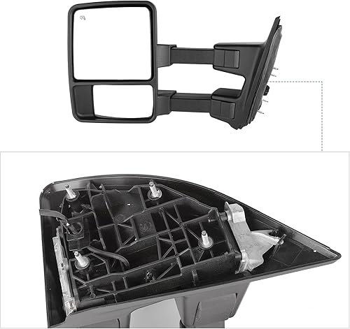 Miniatura 9 de YITAMOTOR Espejos de remolque compatibles con Ford F250 F350 F450 F550 Super Duty 1999-2007, Excursión extensible 2001-2005 con luz de señal de
