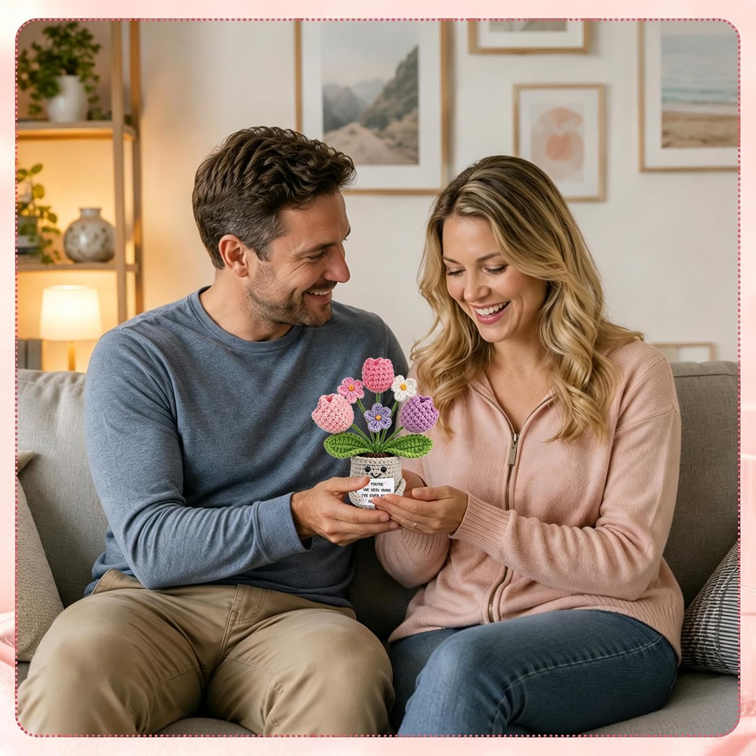 Gifts for Him Her Boyfriend Girlfriend Men Women Crochet Tulip for My Love