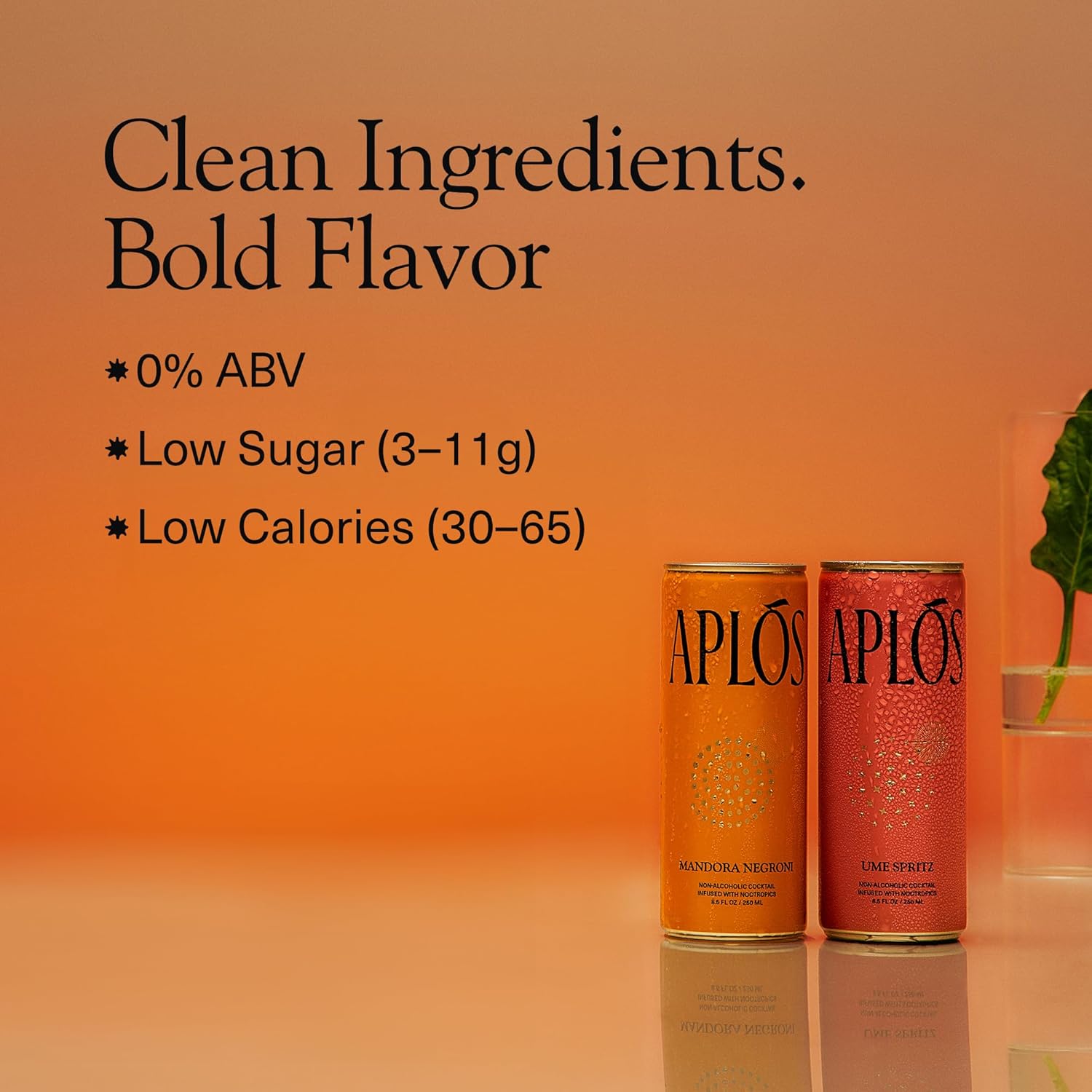 Aplós Ease Canned Variety Pack of Non-Alcoholic Cocktails | Formulated with Lion’s Mane, Magnesium, and Suntheanine | Low Calorie, No Added Sugar | 2 Unique Flavors (8.5 fl oz. 8-pack)