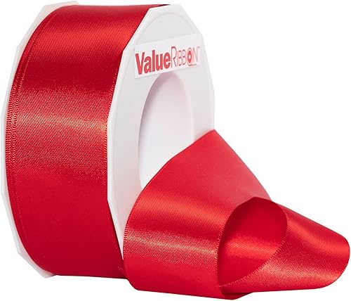 Cinta de satén de doble cara de 1.5 x 25 yardas de largo, cinta roja para envolver regalos, tarjetas de regalo de cumpleaños, vestido de satén para Cinta de satén de doble cara de 1.5 x 25 yardas de largo, cinta roja para envolver regalos, tarjetas de regalo de cumpleaños, vestido de satén para