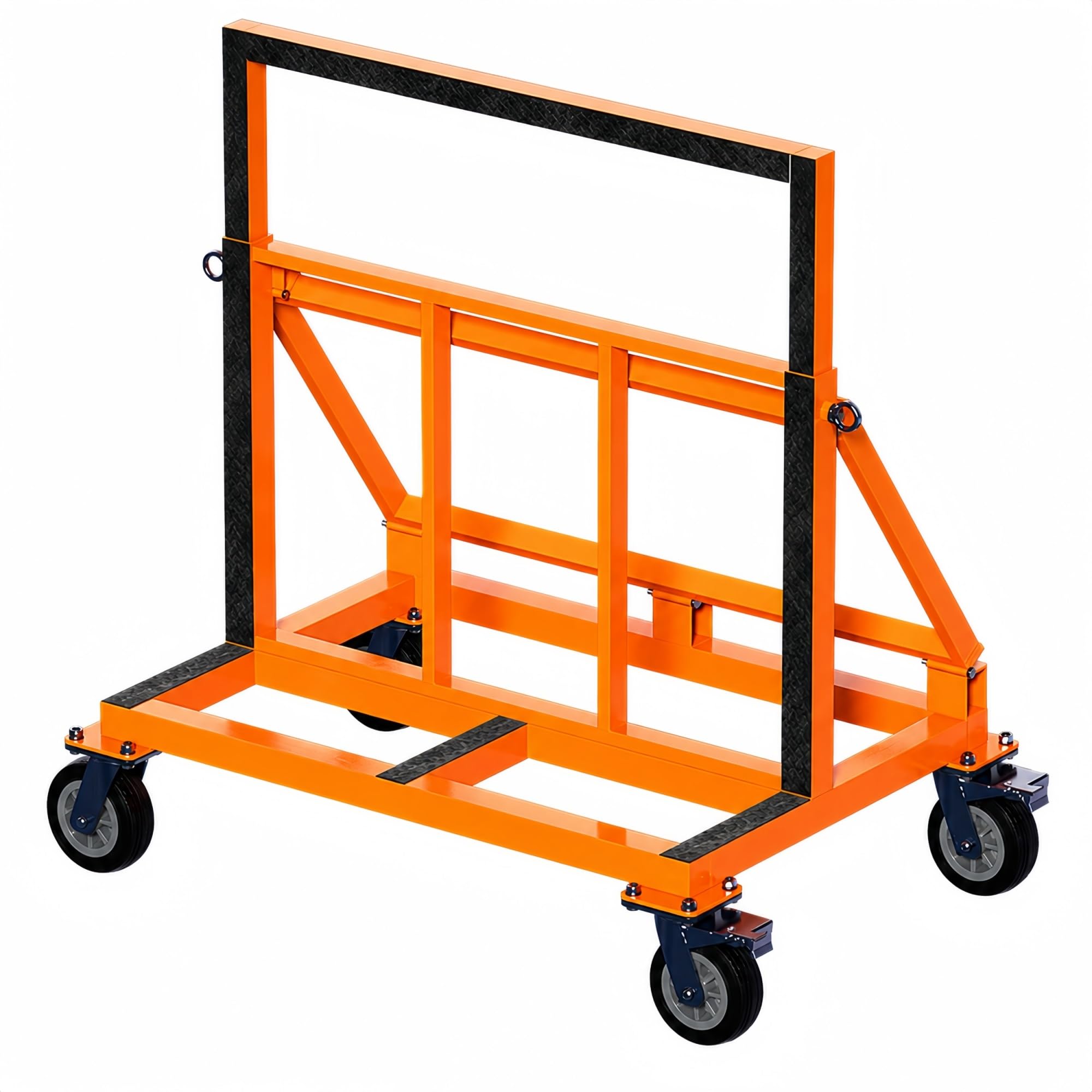 Plattenwagen mit Rollen for Glas, Steinplatten und Platten | Verstellbarer Rahmen und Gummiauflagen， Faltbare Form mit Rollen mit Bremse(6 inches,800kg/1760lb)