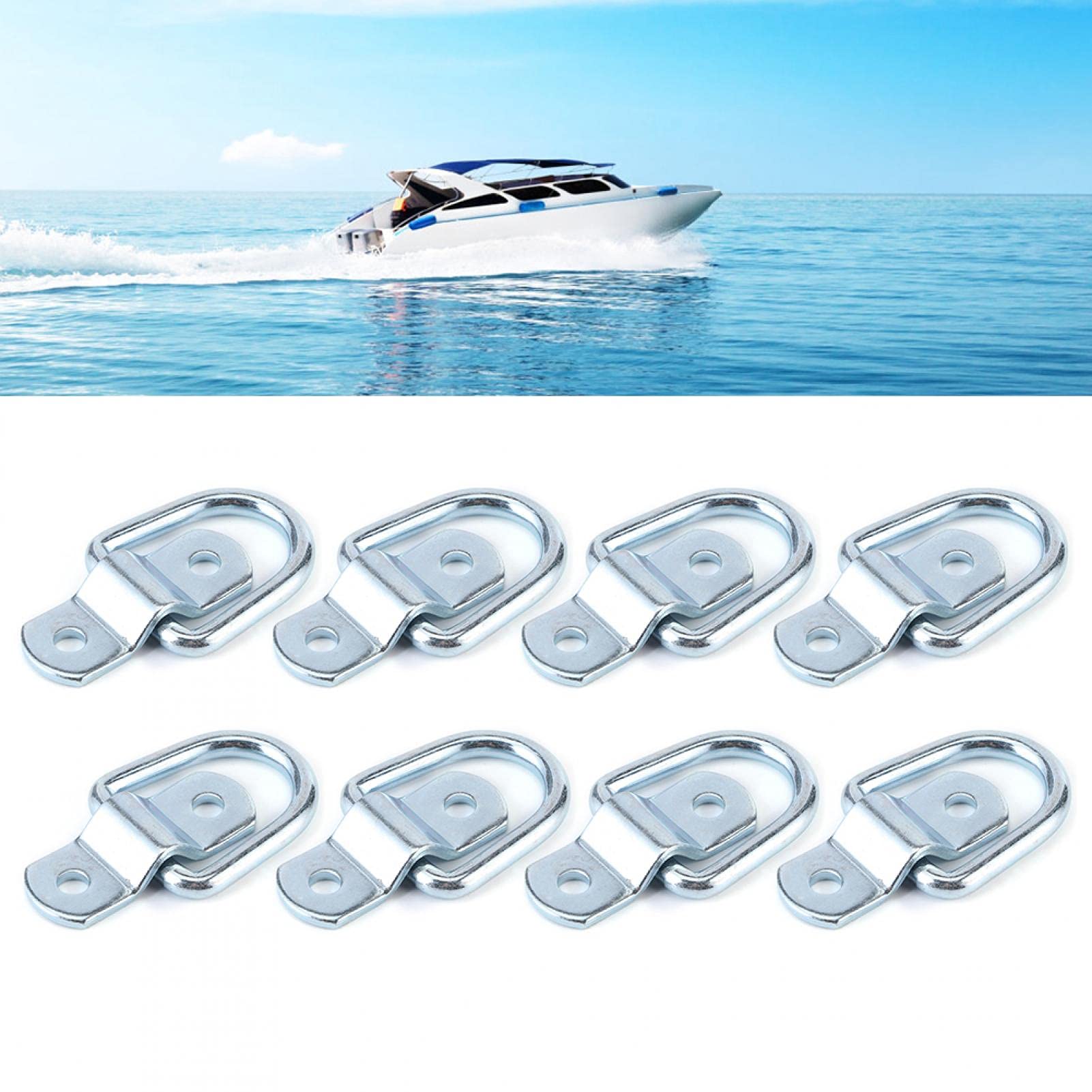 Aazon.co: 12 PCS D Ring Cargo Tie Down Anchors 1/4" D-Rings Tie Down Lashing Ring For Trailer - View #11