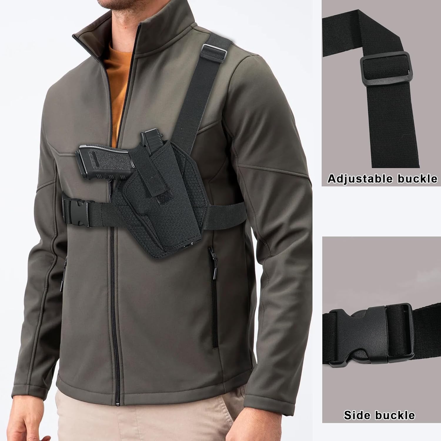 Universal Chest Holster for Pistols, Shoulder Holster for Hiking, Camping, Hunting - Image 5