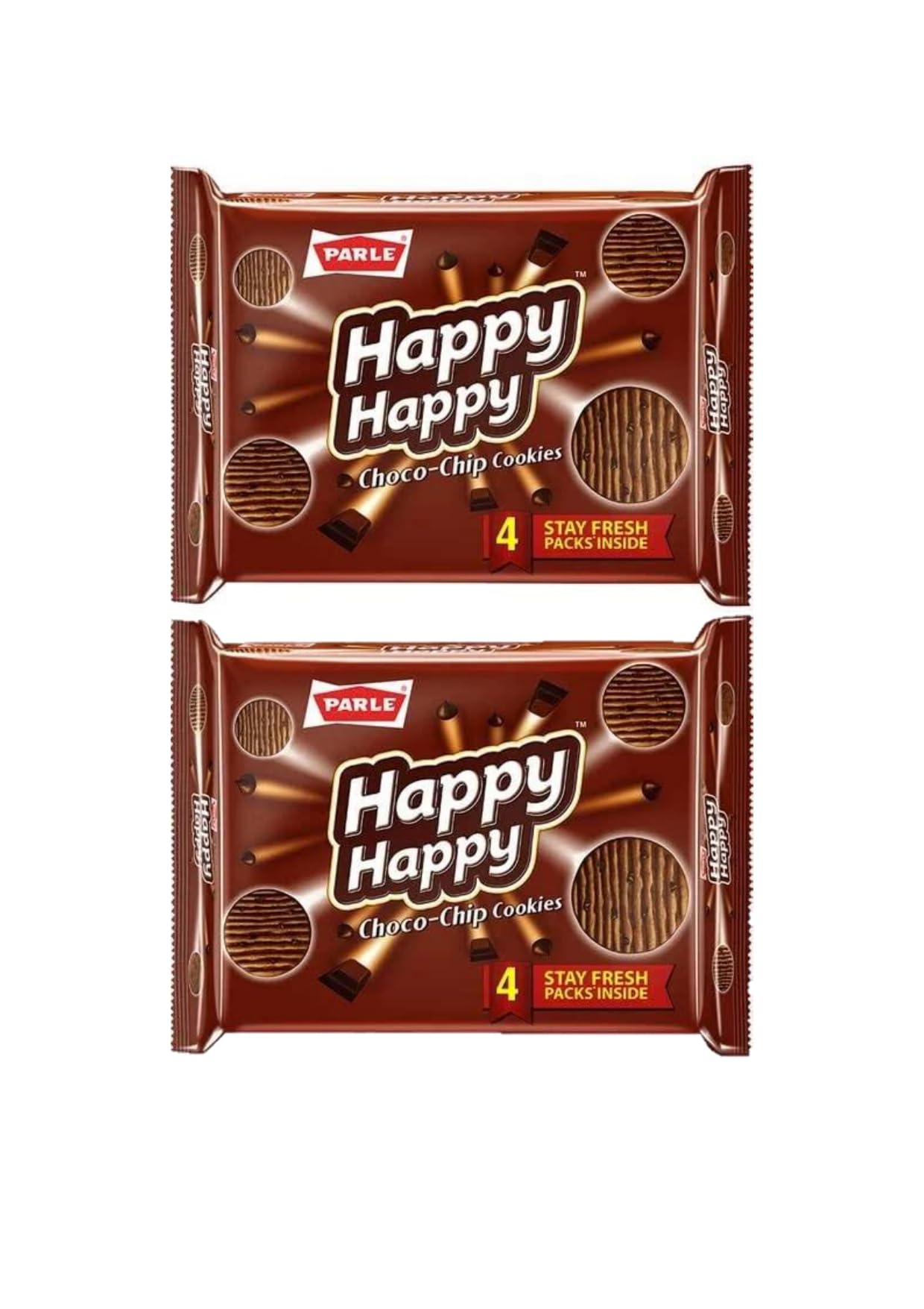 Parle Happy Happy Choco-Chip Cookies, Vegetarian, Chocolate Flavour, 396 g, Pack of 2-image-38