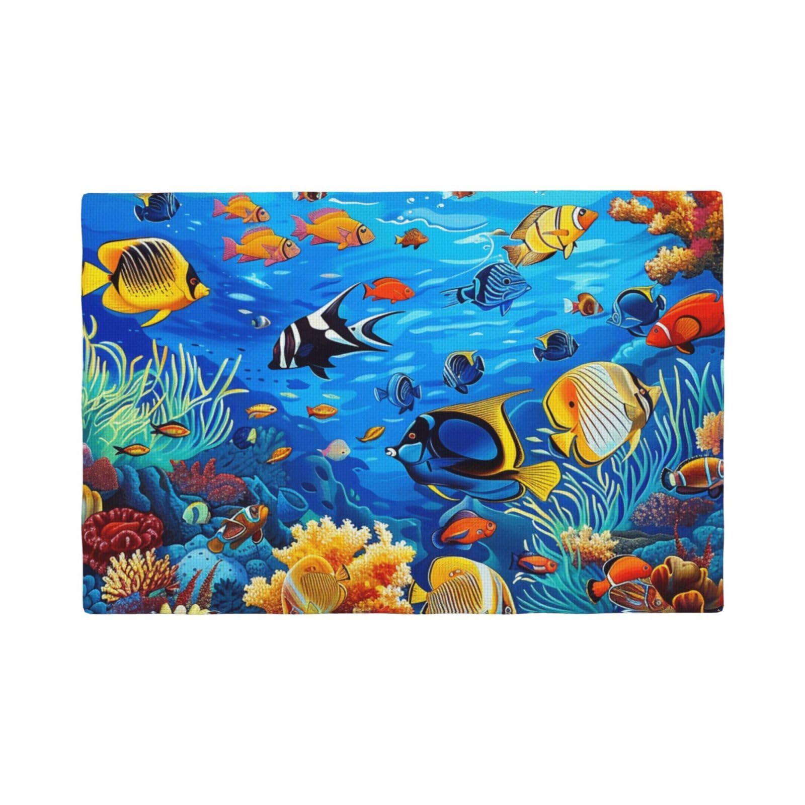 Sets de table poissons tropicaux pour repas d'été en terrasse lot de 6