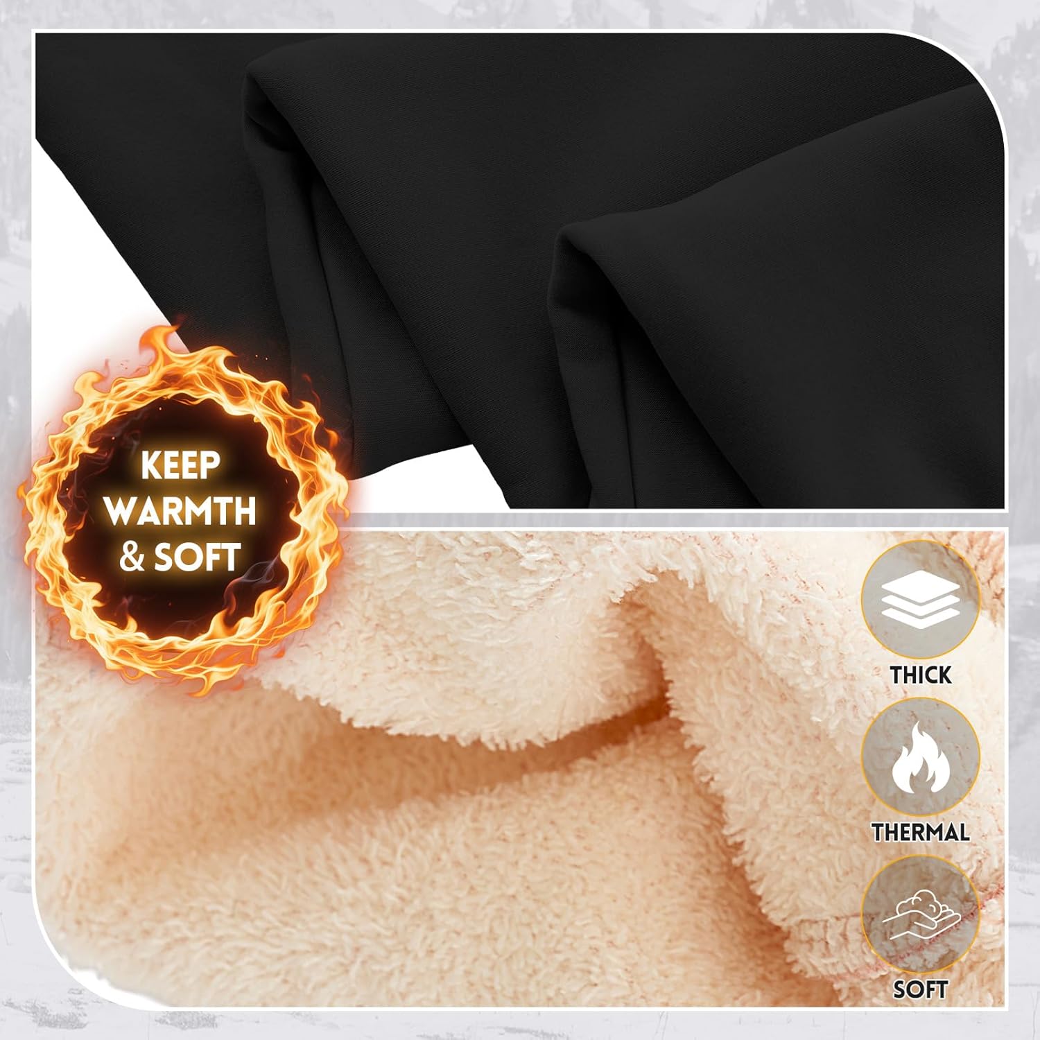 Coume 2 Pcs Women Sherpa Lined Sweatpants Winter Warm Womens Fleece Joggers with Pockets Thermal Athletic Running Pants - Image 5