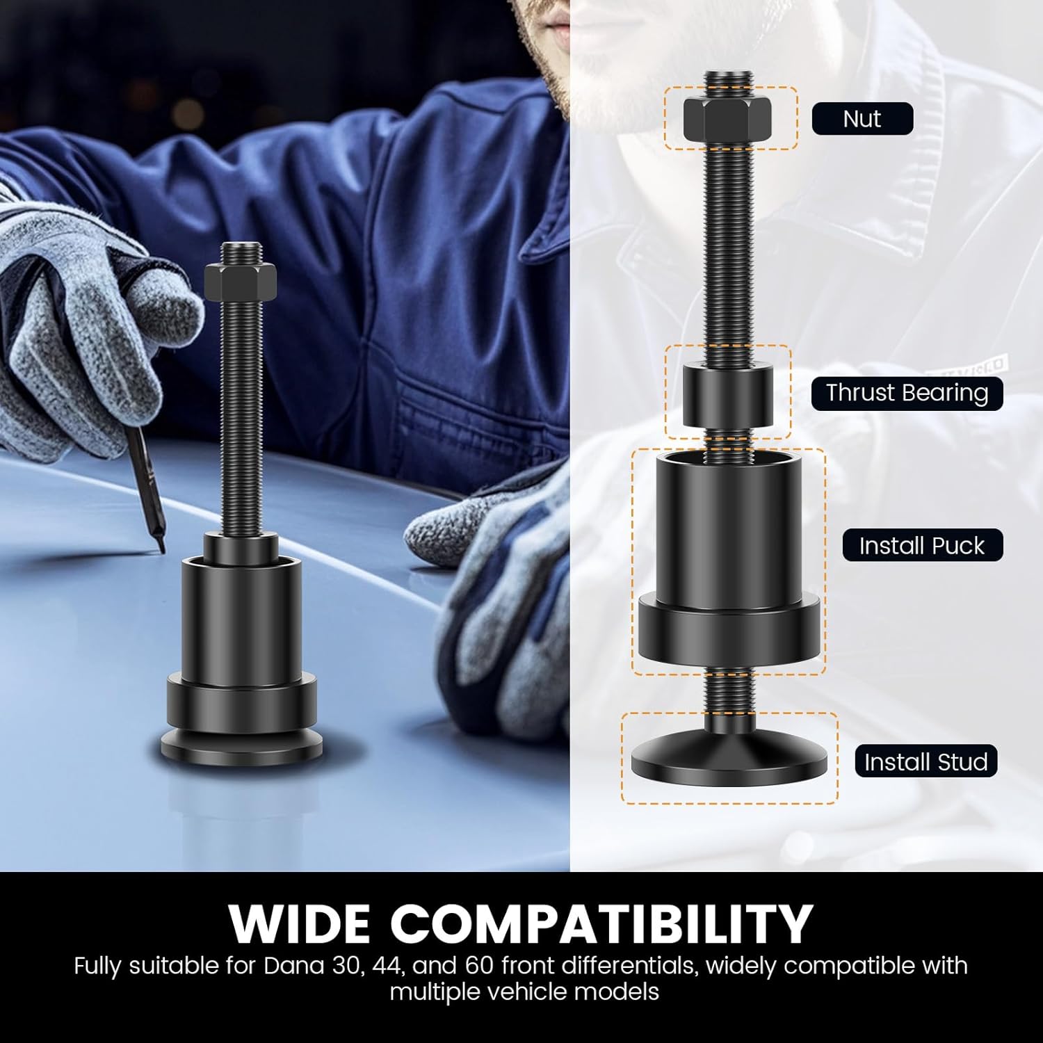 Inner Axle Side Seal Installation Tool for 30/44/60 Front Differentials Metal Inner Axle Side Seal Installer for Mounting