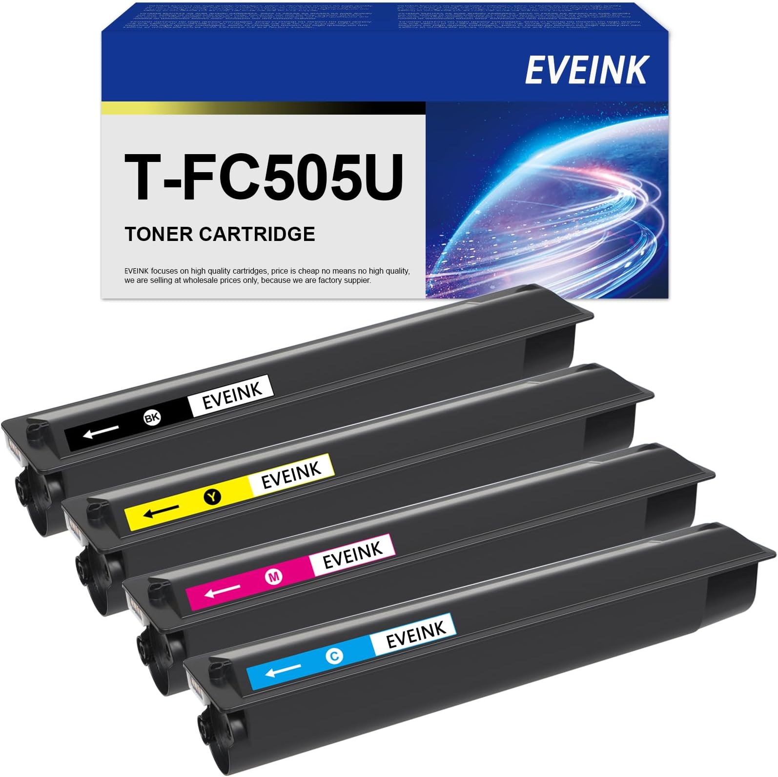 High Yield T-FC505U TFC505U Toner Cartridge T-FC505U-K T-FC505U-Y T-FC505U-M T-FC505U-C Toner Replacement for E-Studio 2505AC 3005AC 3505AC 4505AC 5005AC Printer