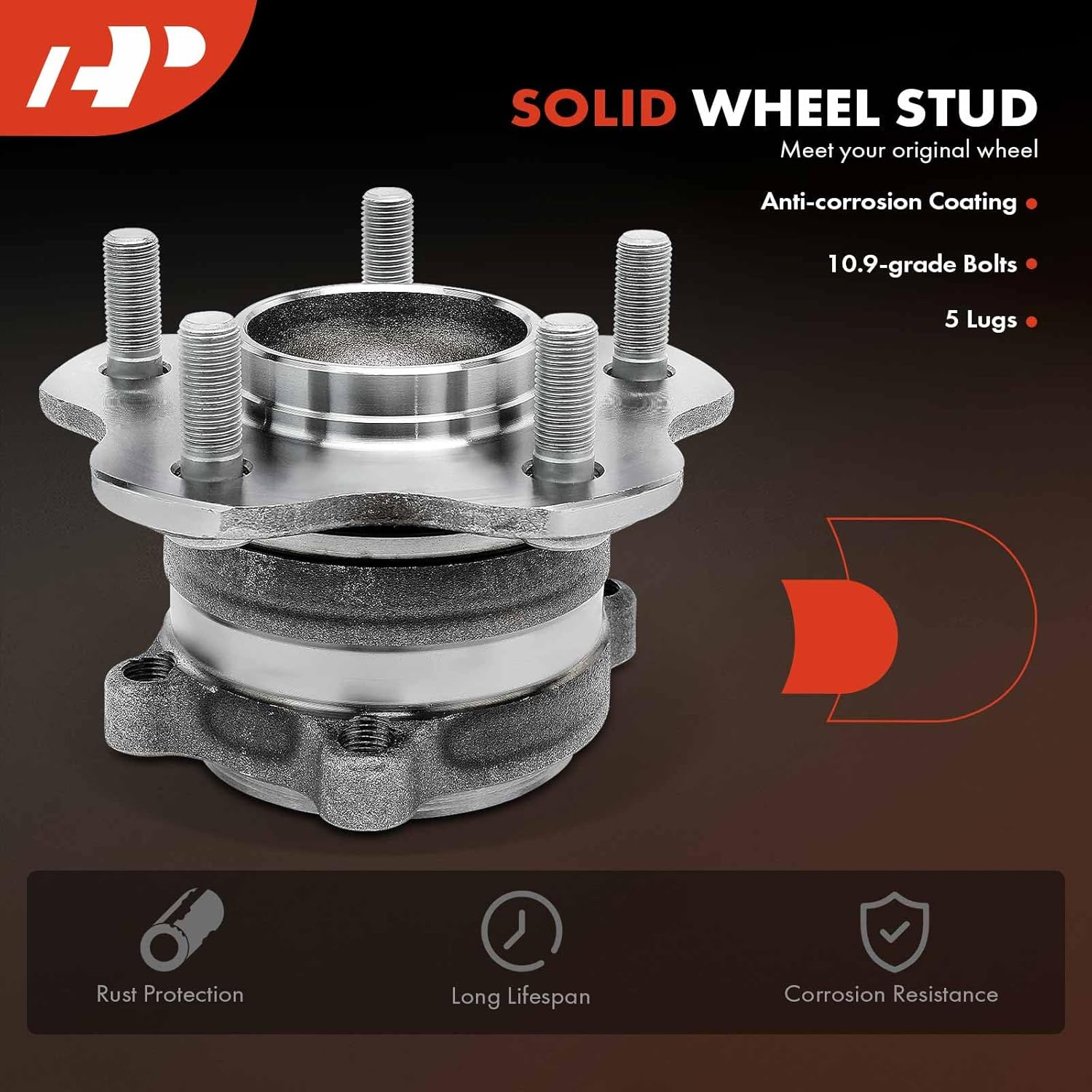 A-Premium Rear Wheel Bearing and Hub Assembly with 5-Lug Compatible with Nissan Altima 2019-2023, Rogue 2021-2024, FWD Only