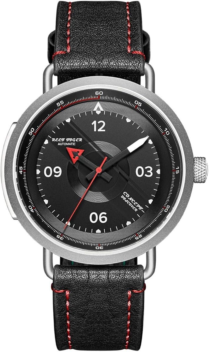 Reef Tiger Reloj de Acero para Hombre con Correa de Cuero Relojes Militares automáticos RGA9055