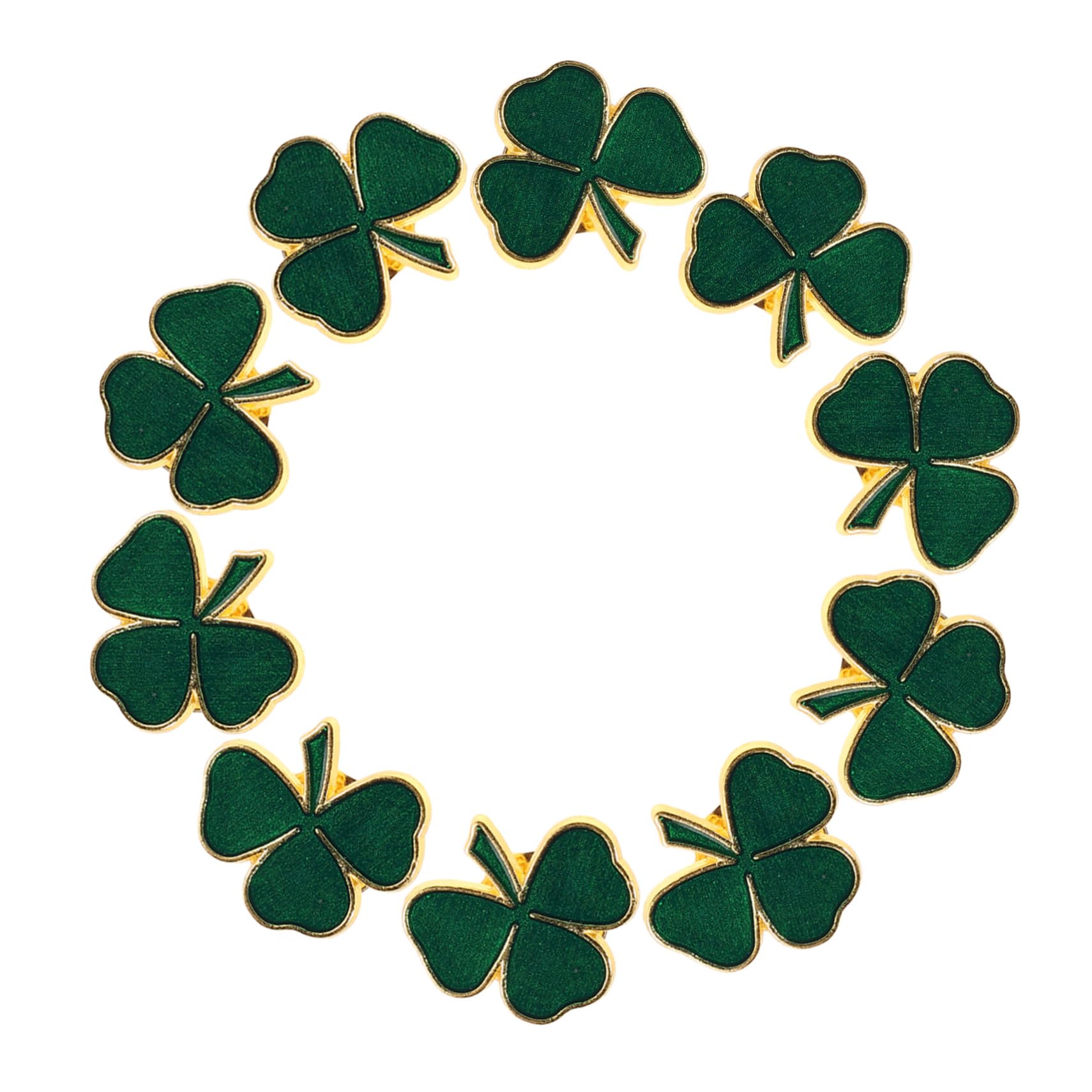 10pcs Brooch Badge Party Favors Accessories Patricks Day Jewelry Shamrock Charms Green Zinc Alloy