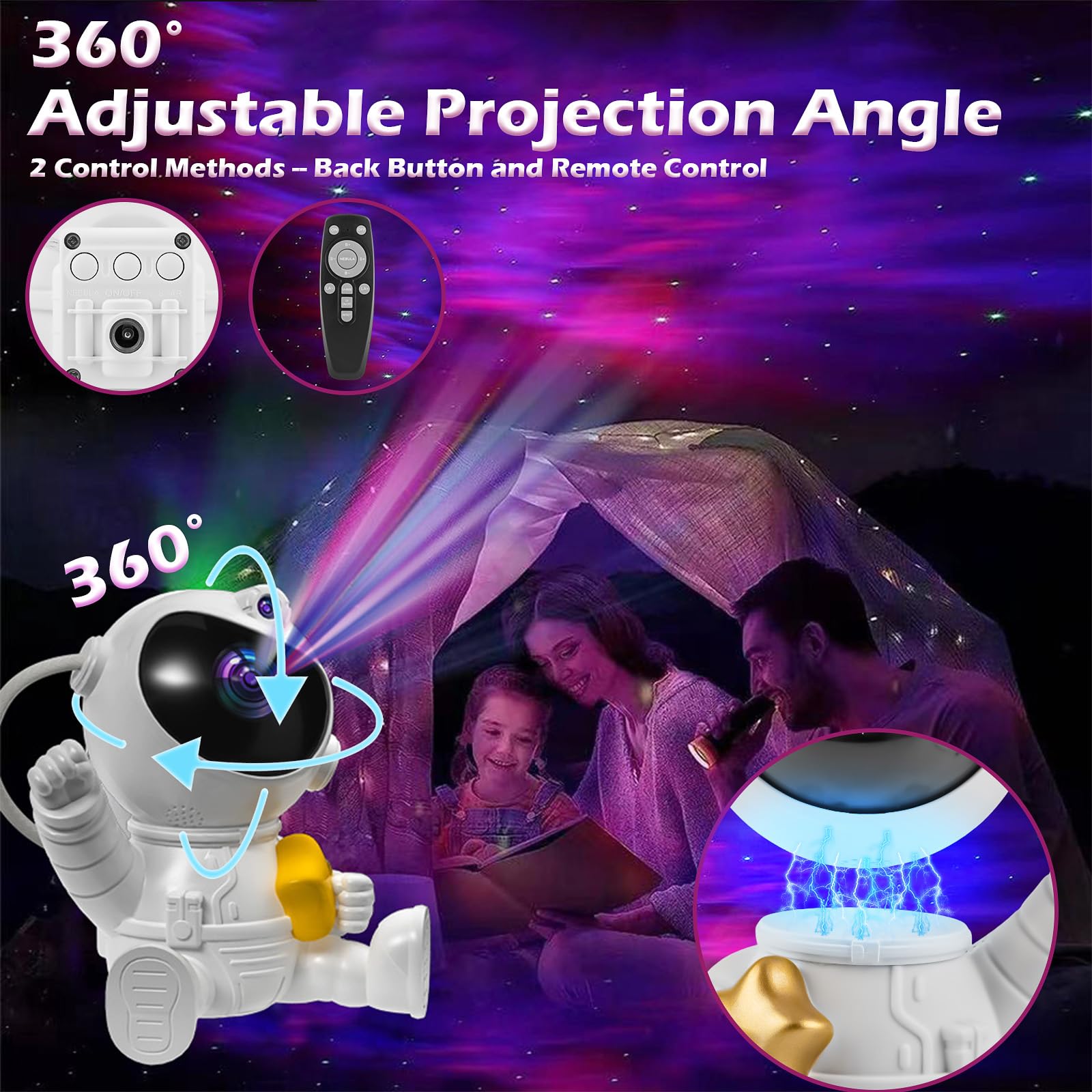 Proyector De Galaxia Astronauta De Luz Nocturna, 8 Modos De Proyector De Estrellas Para Techo De Dormitorio, Temporizador, Regalos Geniales Para Hombres, Mujeres, Niños, Decoración De Sala De Juegos