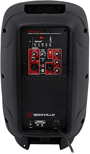 Miniatura 5 de Rockville - Parlante DJ/PA activo profesional BPA10 de 10 pulgadas con Bluetooth, 400 W, color negro