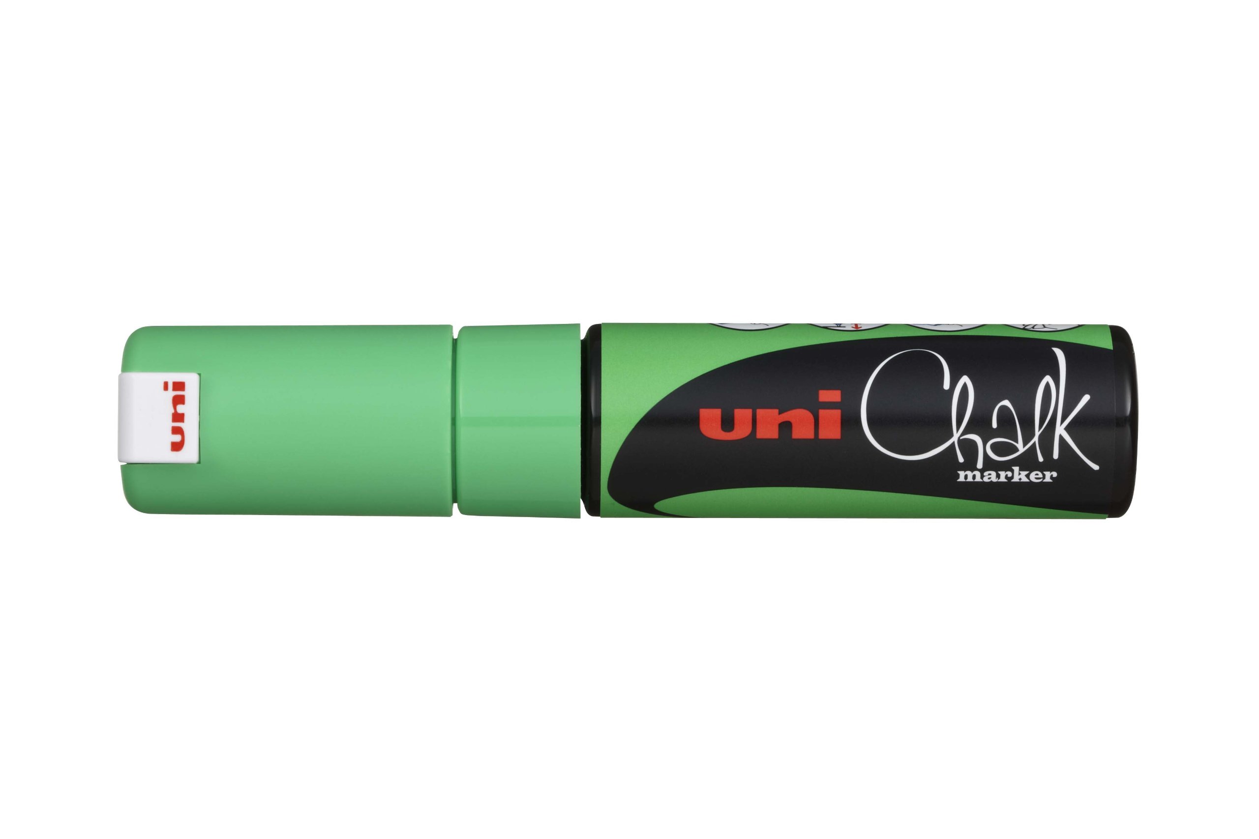 Uni-Ball Pwe-8K Liquid Chalk Marker Pen - 8Mm Chisel Tip - Fluorescent Green Ink - Single