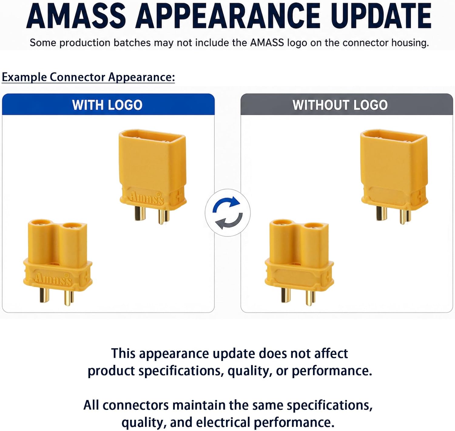 ELFCULB 10PCS Amass XT30(2+2) Female Connectors for RC Drones and Robotics