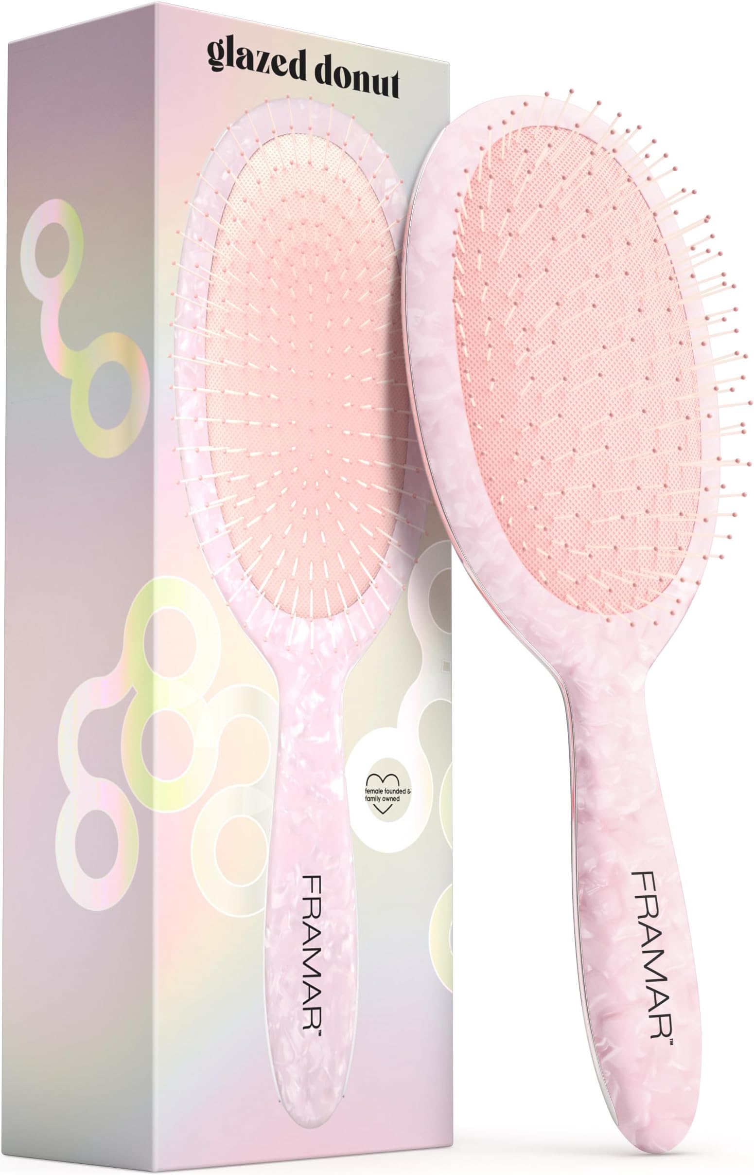 FRAMAR Iridescent Wet Hair Brush Detangler – Detangle Brush For Curly Hair, Hair Detangler Brush For Kids, Wet Detangler Hair Brush, Holographic Girls Hair Brush, Kids Hair Brush Wet, Wet Dry Brush