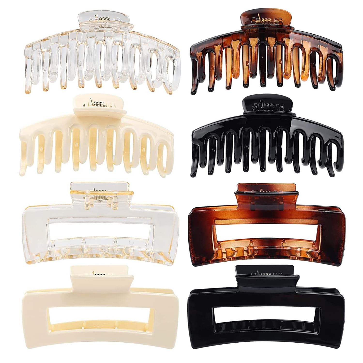 8Pcs Claw Clips Hair Clips for Women and Girls Claw Clips for Thick Hair Non Slip Claw Clip Strong Hold Hair Clip Hair Claws for Straight, Curly & Wavy Hair