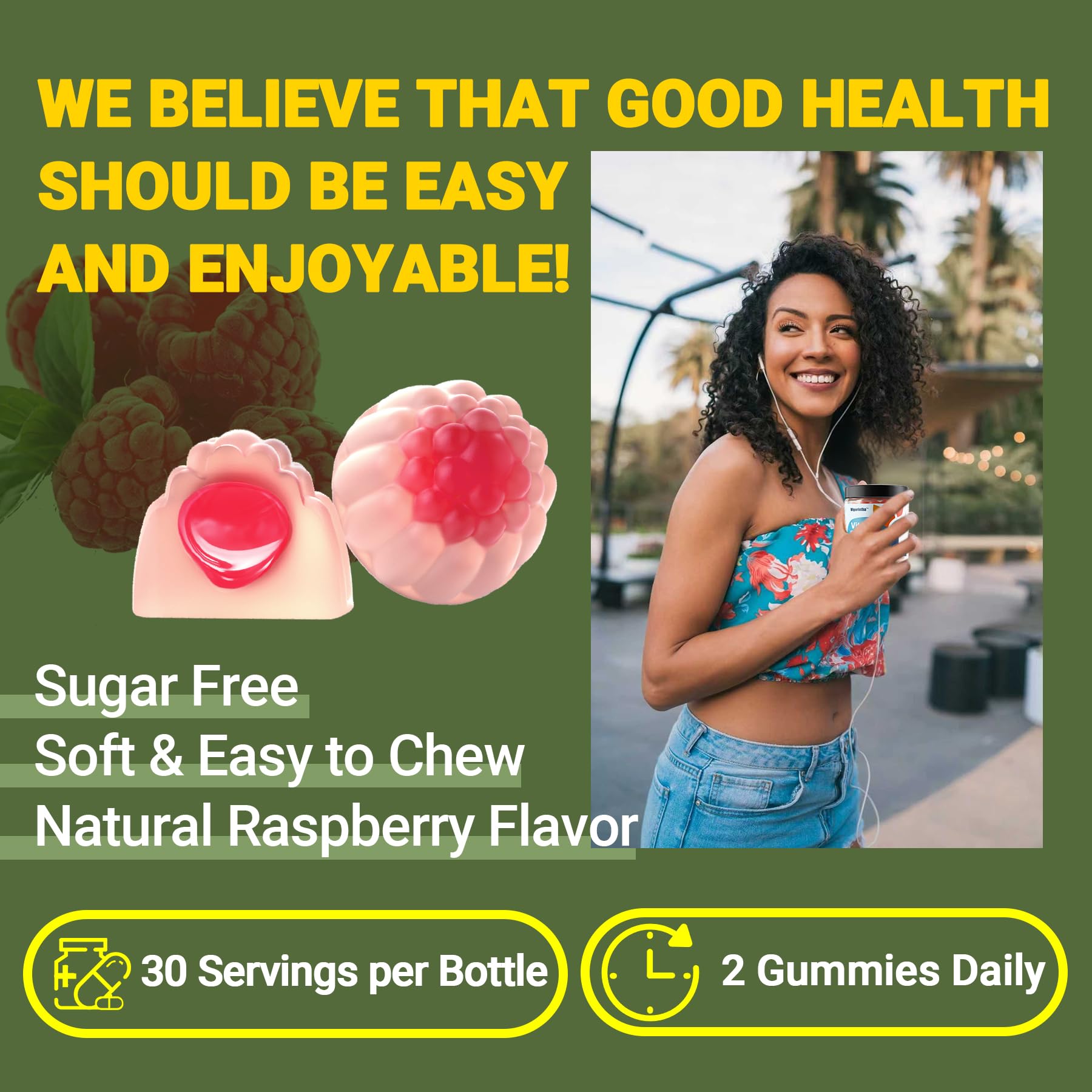 Methylated Vitamin B6, B12 & Folate Gummies, Vitamin B6 Supplement with Methylated B12& L-Methylfolate for Energy, Brain & Nerve, Sugar Free, Vegan, 60 Gummies. — Amazon image 6