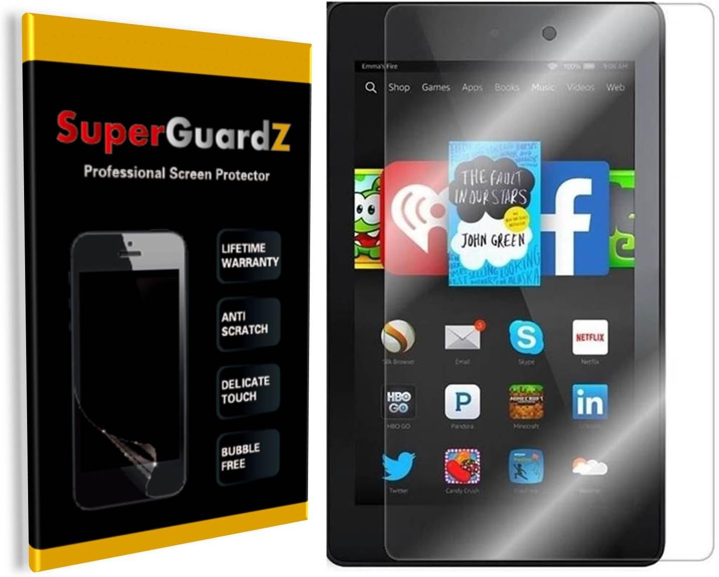 [3-Pack] for Kindle Fire HD 6 (2014 Release) - SuperGuardZ® Screen Protector, Ultra Clear, Anti-Scratch, Anti-Bubble