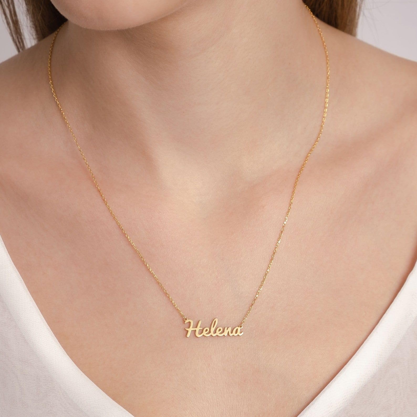 Argento sterling collana con nome, delicato personalizzato gioiello moglie mamma Natale