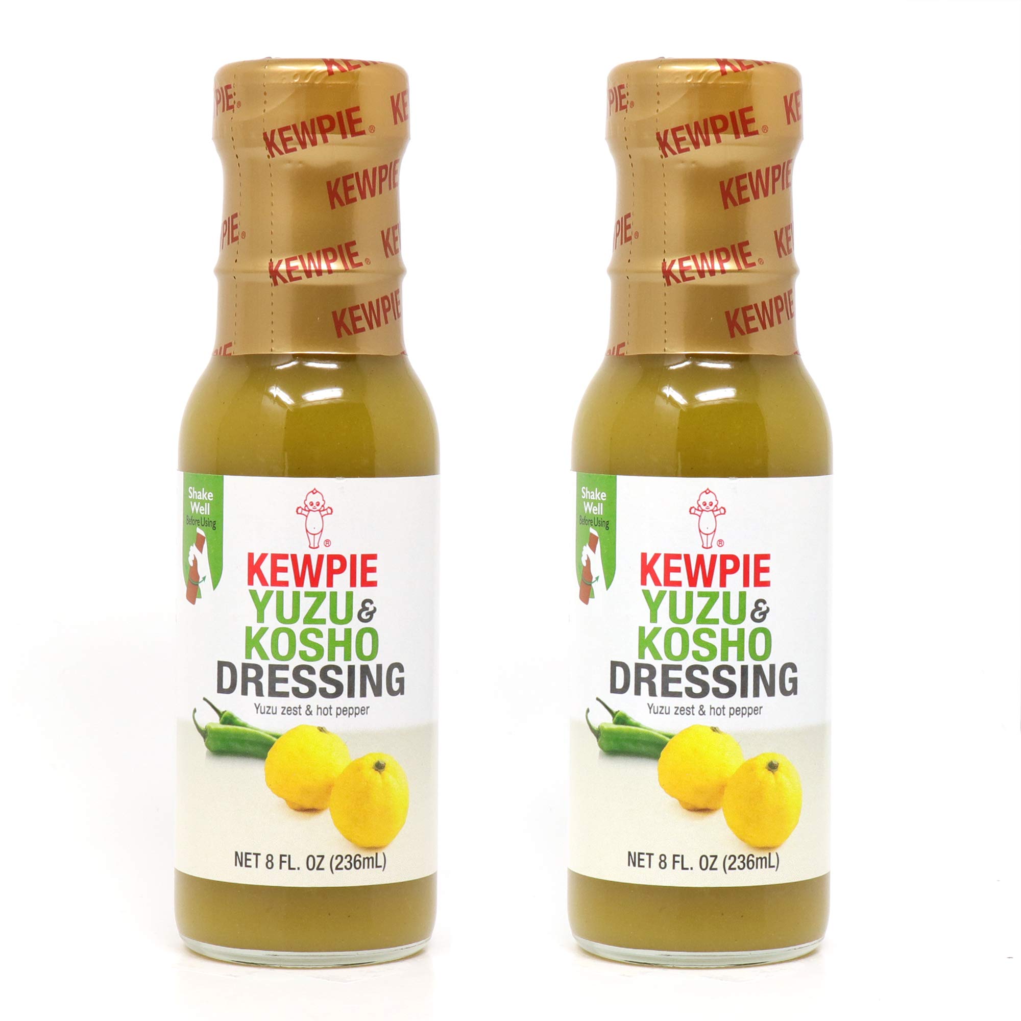Kewpie Yuzu Kosho Dressing, Citrus & Hot Pepper, 8 oz (Pack of 2)