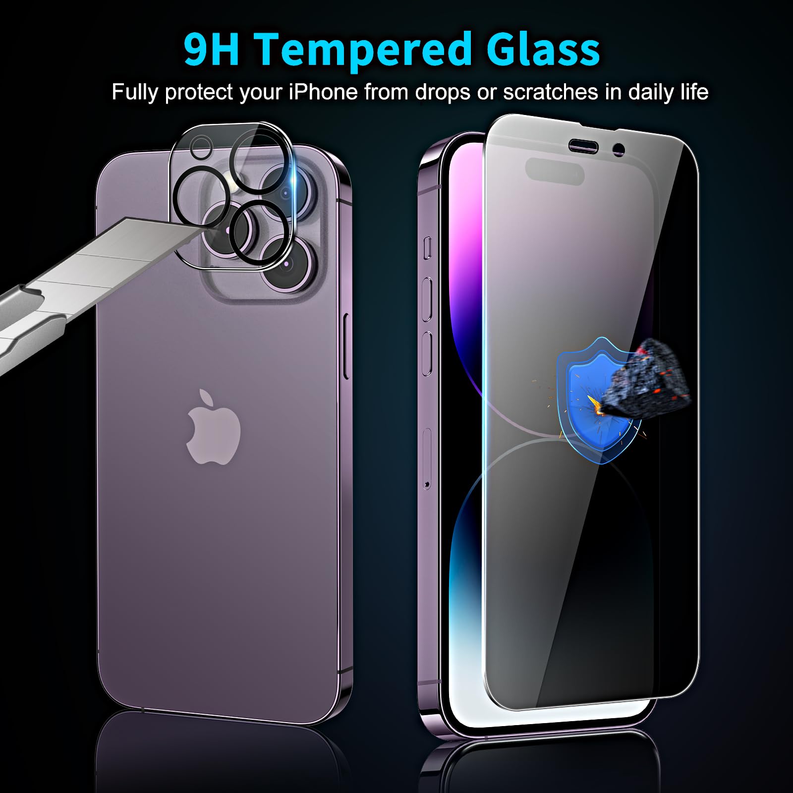BIESHKJ[2+2Pezzi Per iPhone 12 Pellicola Protettiva Privacy