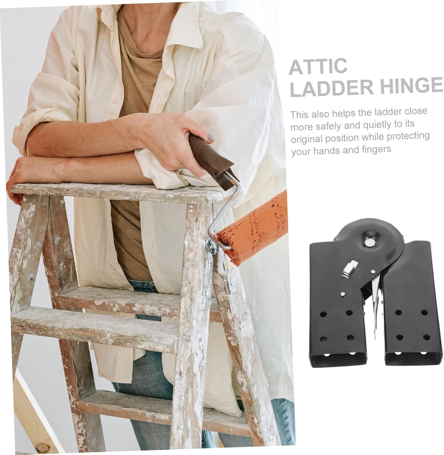 Housoutil 4pcs Step Ladder Hinge Lightweight Ladder Hasp Hinge Attic Parts Quick Release Joint