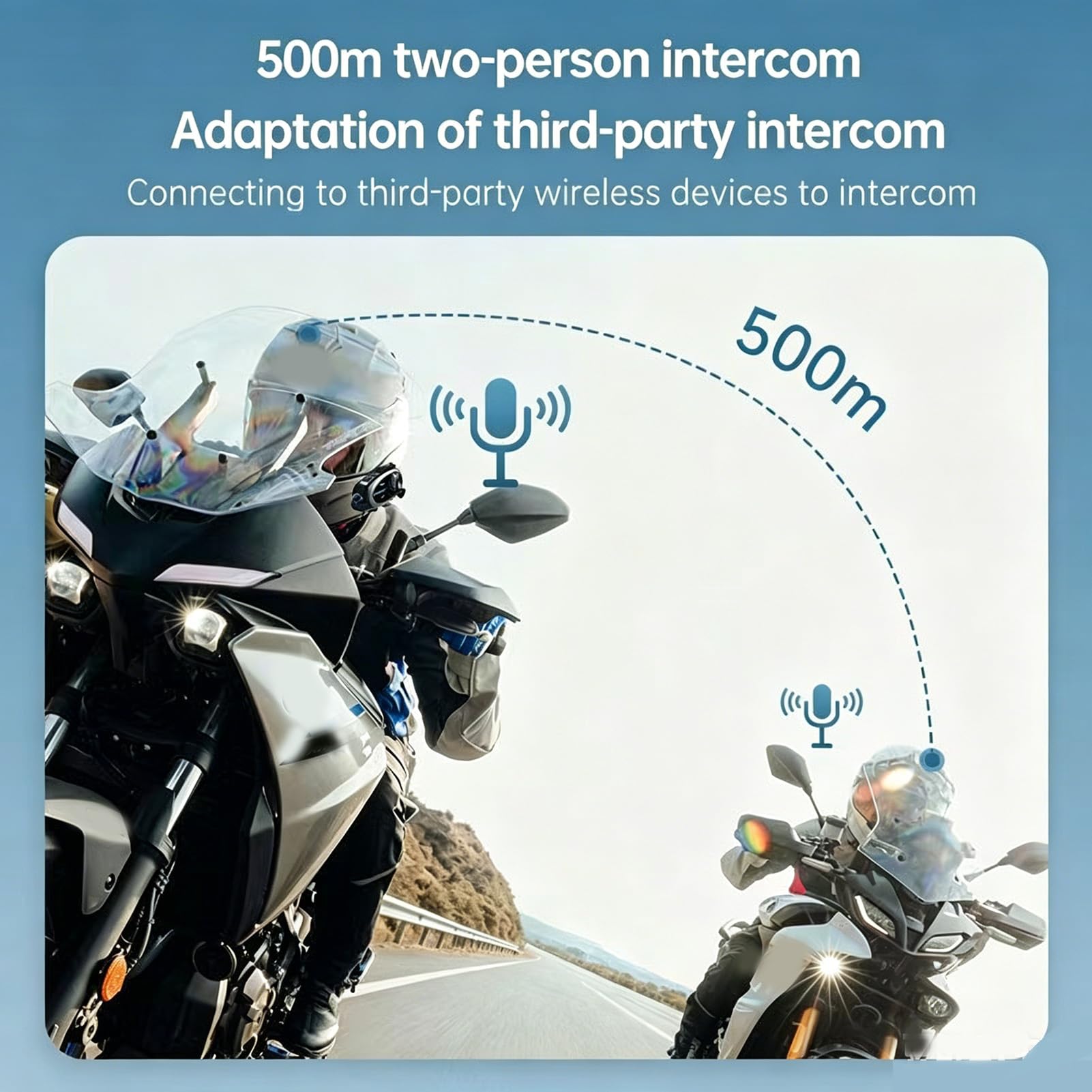 Elprico Fotocamera con Auricolare Bluetooth per Casco da Moto, Ricarica Rapida 1080P IPX6, Riduzione del Rumore con Doppio Microfono, Batteria da 1500 MAh, Altoparlanti da 40 Mm, PC ABS,