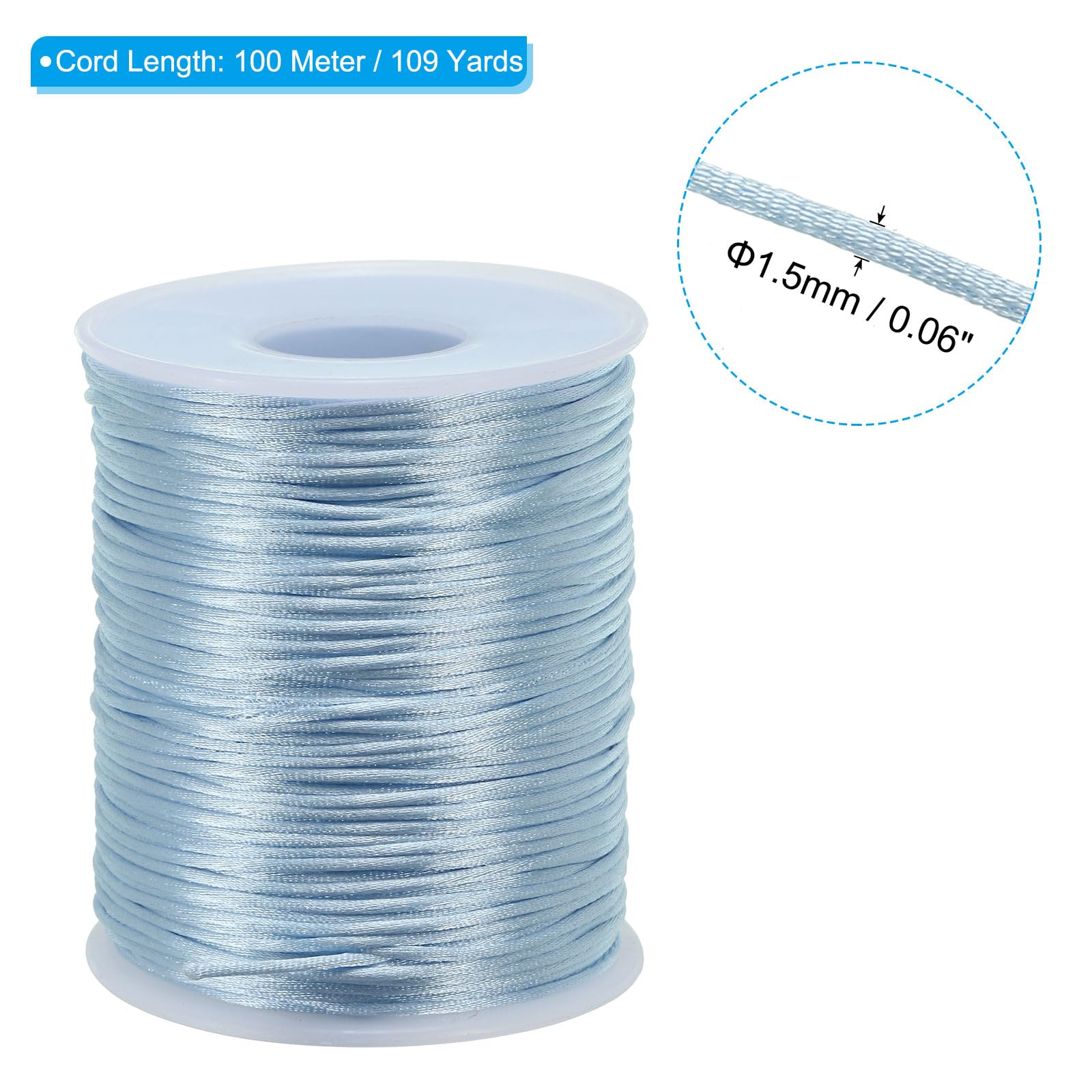 PATIKIL Filo Di Nylon Intrecciato – 0,6 Mm X 100 Mt – Per Gioielli, Macramè, Tende E Fai Da Te – Colore Bianco - 3
