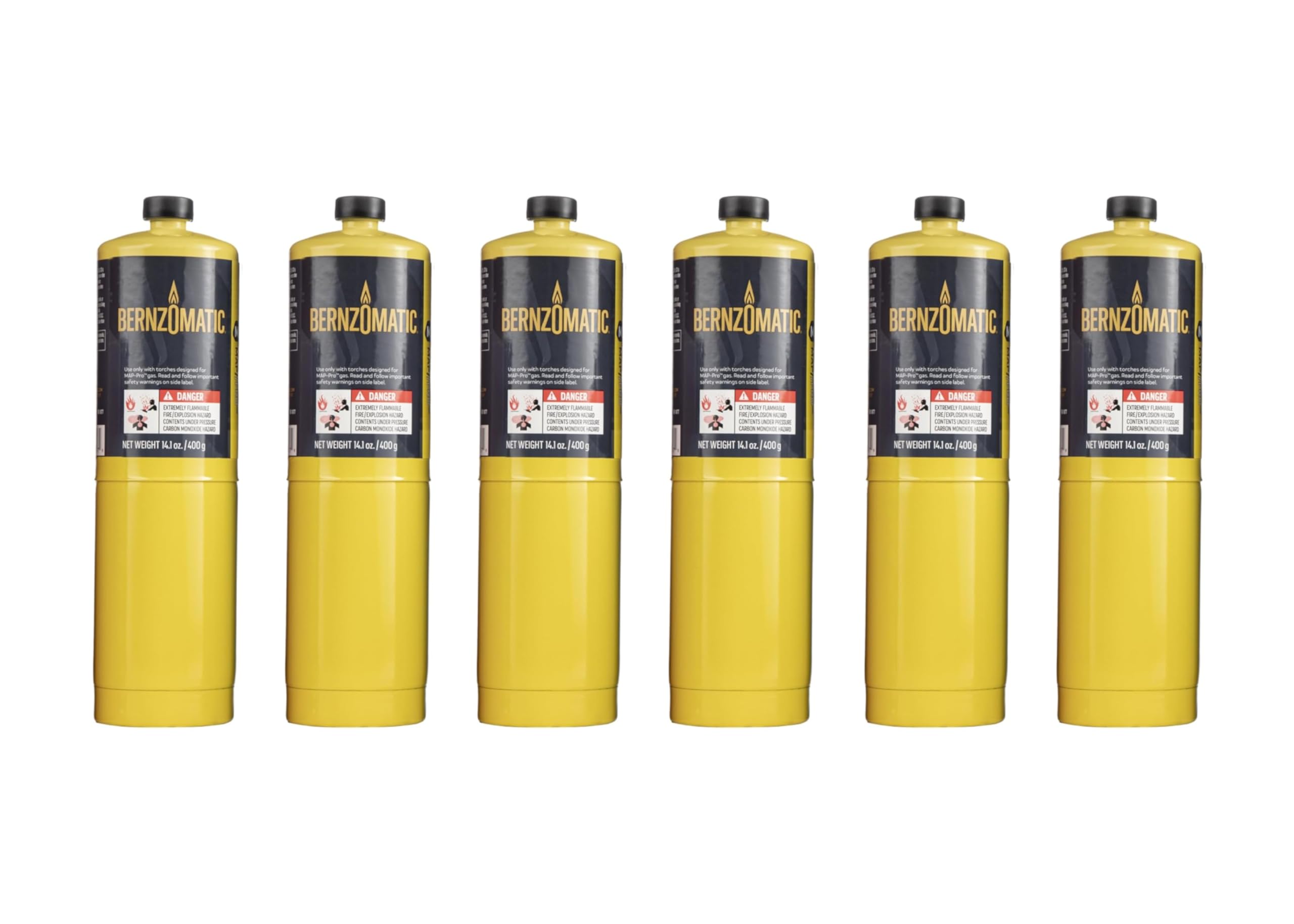 Bernzomatic Pre-Filled MAP-Pro Gas Torch Style Cylinder 14.1 oz (Pack of 6)