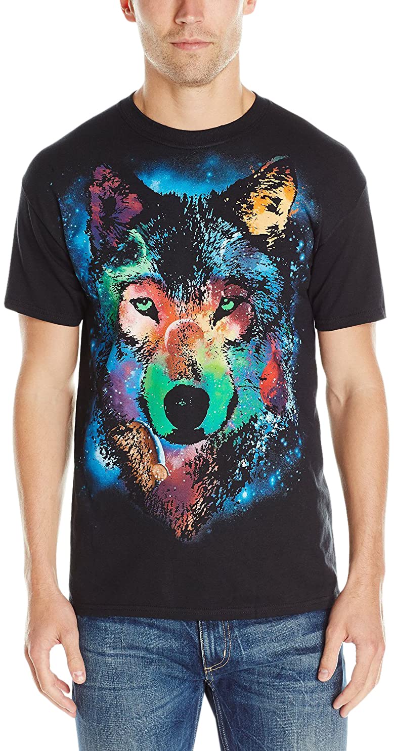 Liquid Blue Men's Cosmic Wolf T-Shirt