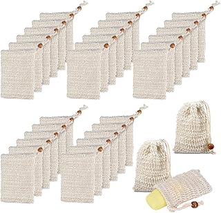 40Pack Soap Saver Bag Exfoliating Sisal Soap Pouch with Drawstring Bar W...