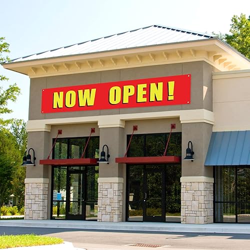 Decoraciones de gran apertura Now Open Banner para decoraciones de temporada de apertura de negocios, letrero abierto para negocios, decoraciones de