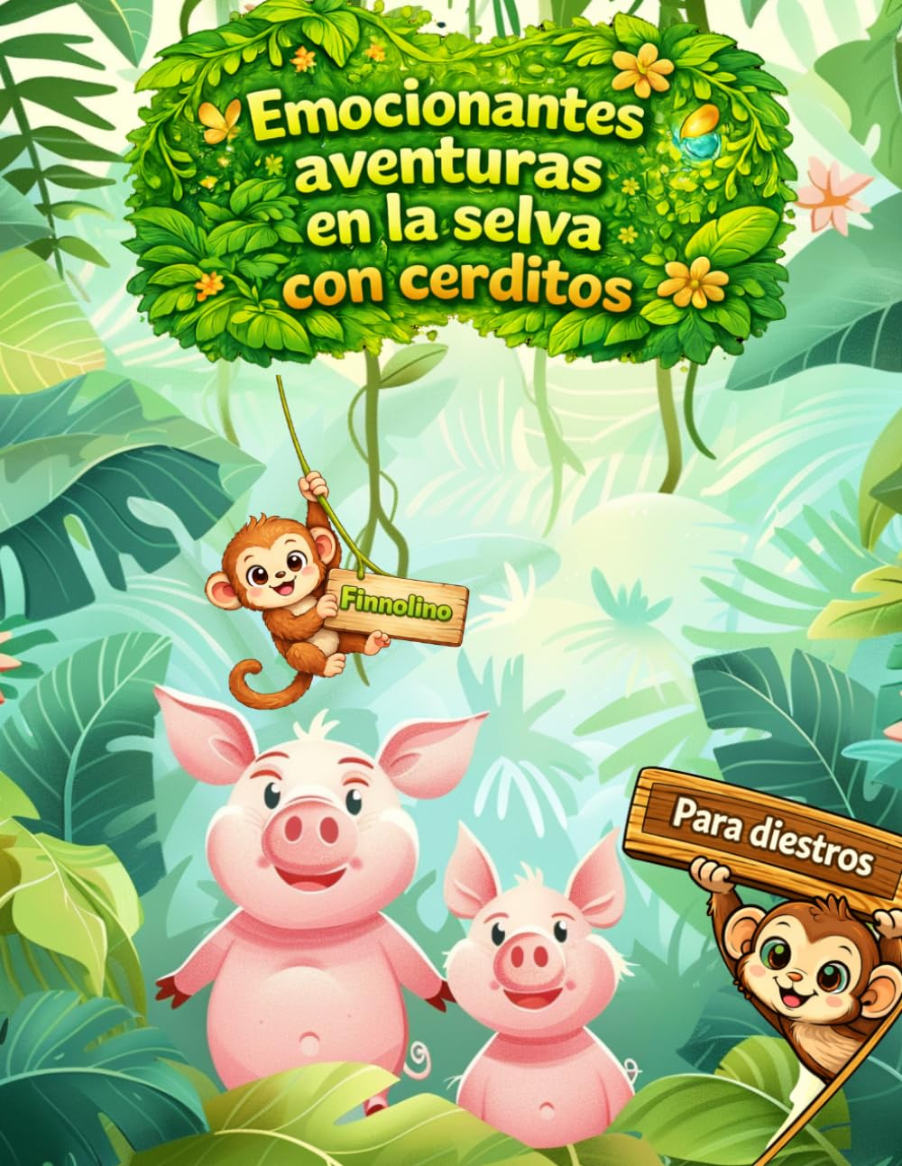 Emocionantes aventuras en la selva con cerditos – Un viaje mágico por la naturaleza llena de diversión y descubrimientos: Libro para colorear para ... animales de la selva y divertidas aventuras