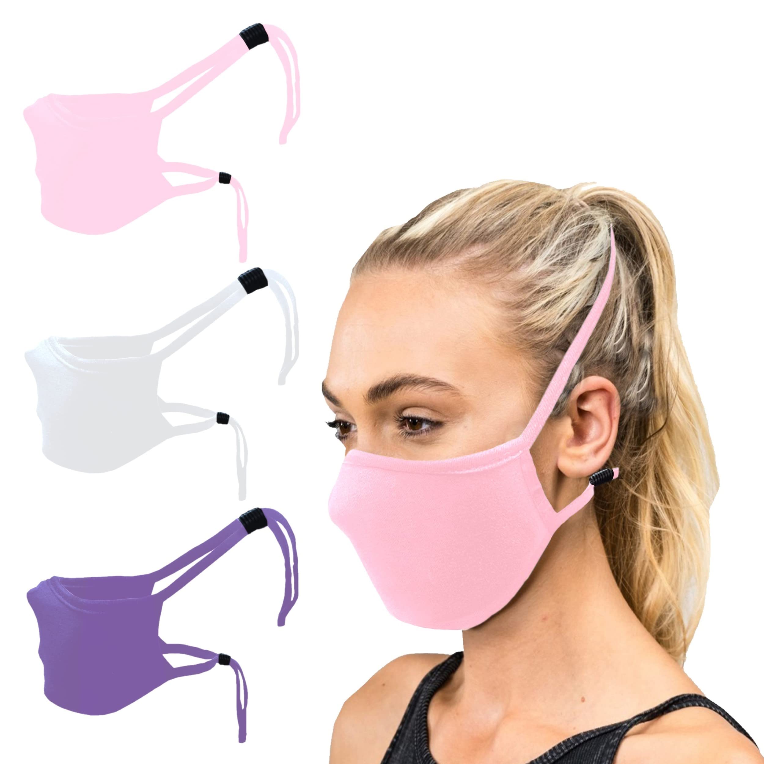 SNM Apparels Cloth Face Masks For Adults - Washable, Breathable, Reusable Black Mask Ear Saver Mask