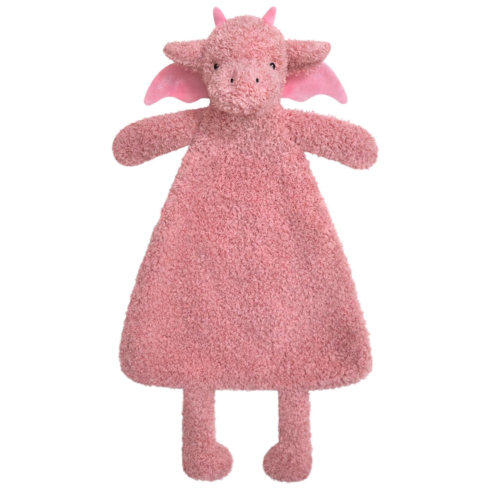 Baby Pale Red Dragon Soft Stuffed Animal Security Blanket, Plush Dinosaur Character Lovey Blanket, Baby Shower/Nursery Gift, Newborn Infant Toddler Snuggle Blankie for Boys Girls, 16 Inches