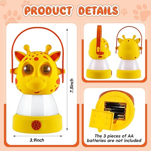 Vista 2 de VIHOSE 2 Juego de Linterna de Camping LED para Niños y Linterna de Cabeza 4 Piezas Equipo de Camping Temático de Animales Luz Nocturna Alimentada