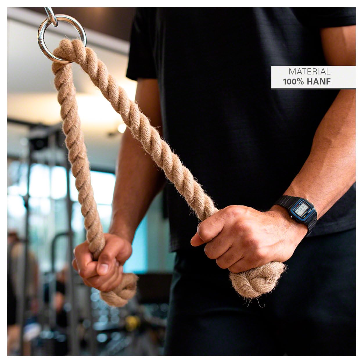 Sport-Tec Trizepsseil, Trizepstau, Trizeps Seil, Zugseil, Zughilfe, Kabelzug, Fitness, Kraftstation, Tau