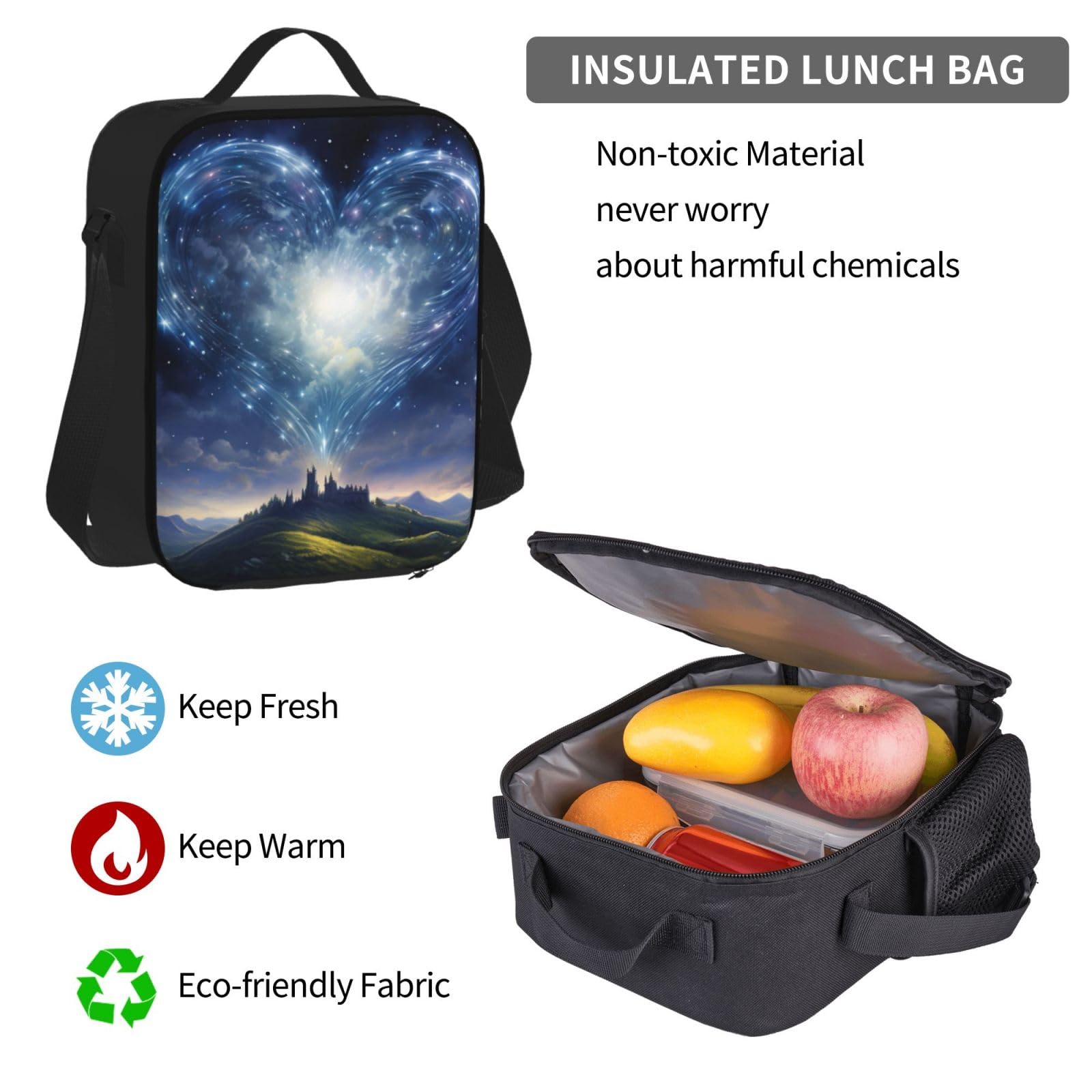 Zaino, borsa portapranzo, astuccio, set da 3 pezzi, per lavoro e