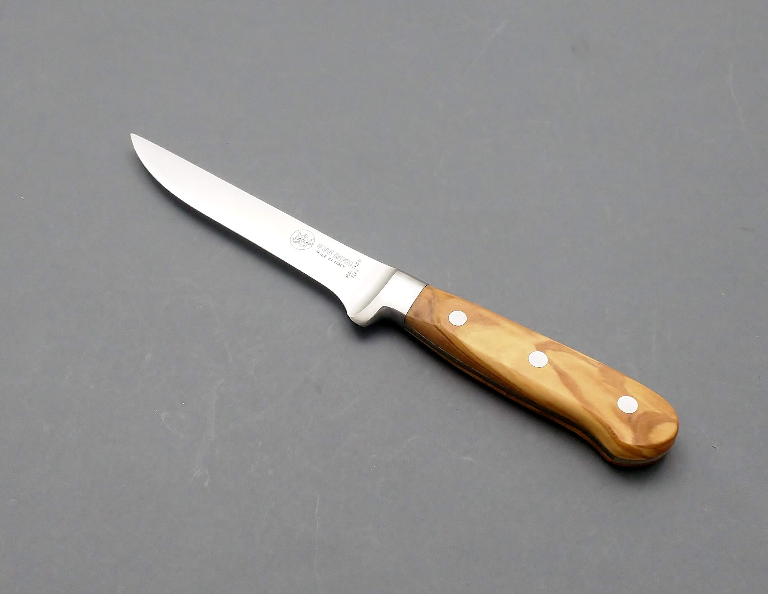 Due BUOI Chef - Cúter flexible forjado – Mango de oliva – Longitud de la hoja: 14,5 cm Nome articolo (Titolo)