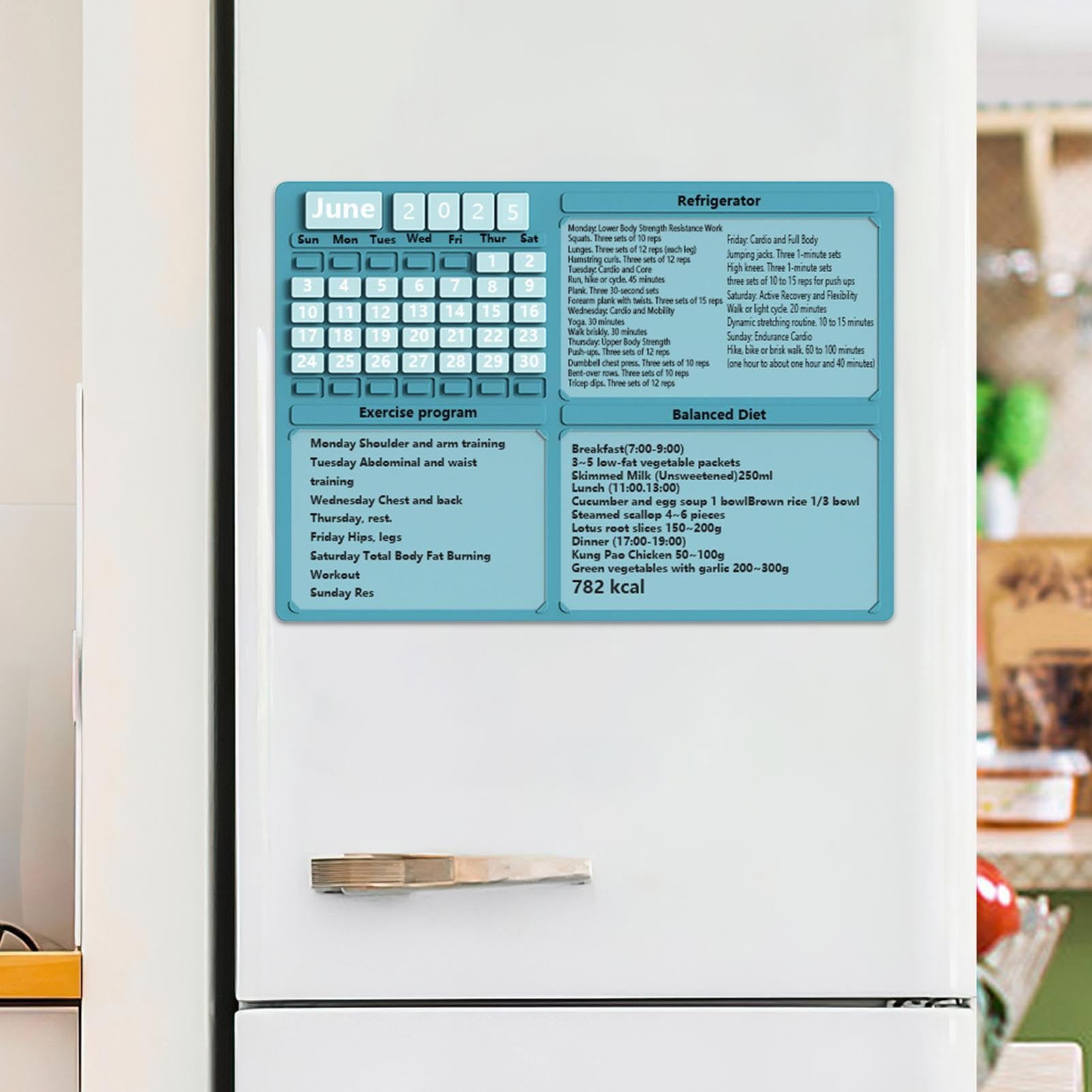 Calendario Magnético Para Refrigerador Planificador De Rutina De Ejercicios