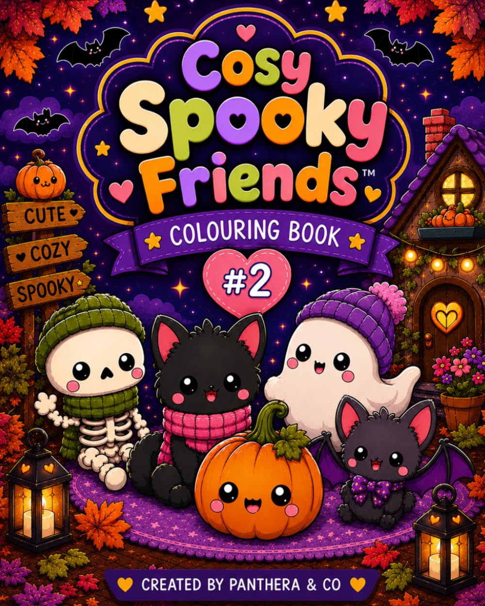 Cosy Spooky Friends™ Colouring Book #2: Cute & Cosy Halloween Colouring Pages for Relaxing Creative Fun (Cosy Colouring Books)