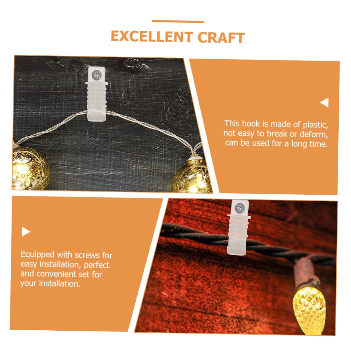 STOBAZA String Lights Clips for Outdoor 30pcs Led Light Clips Hanger Hooks Patio and Backyard Use