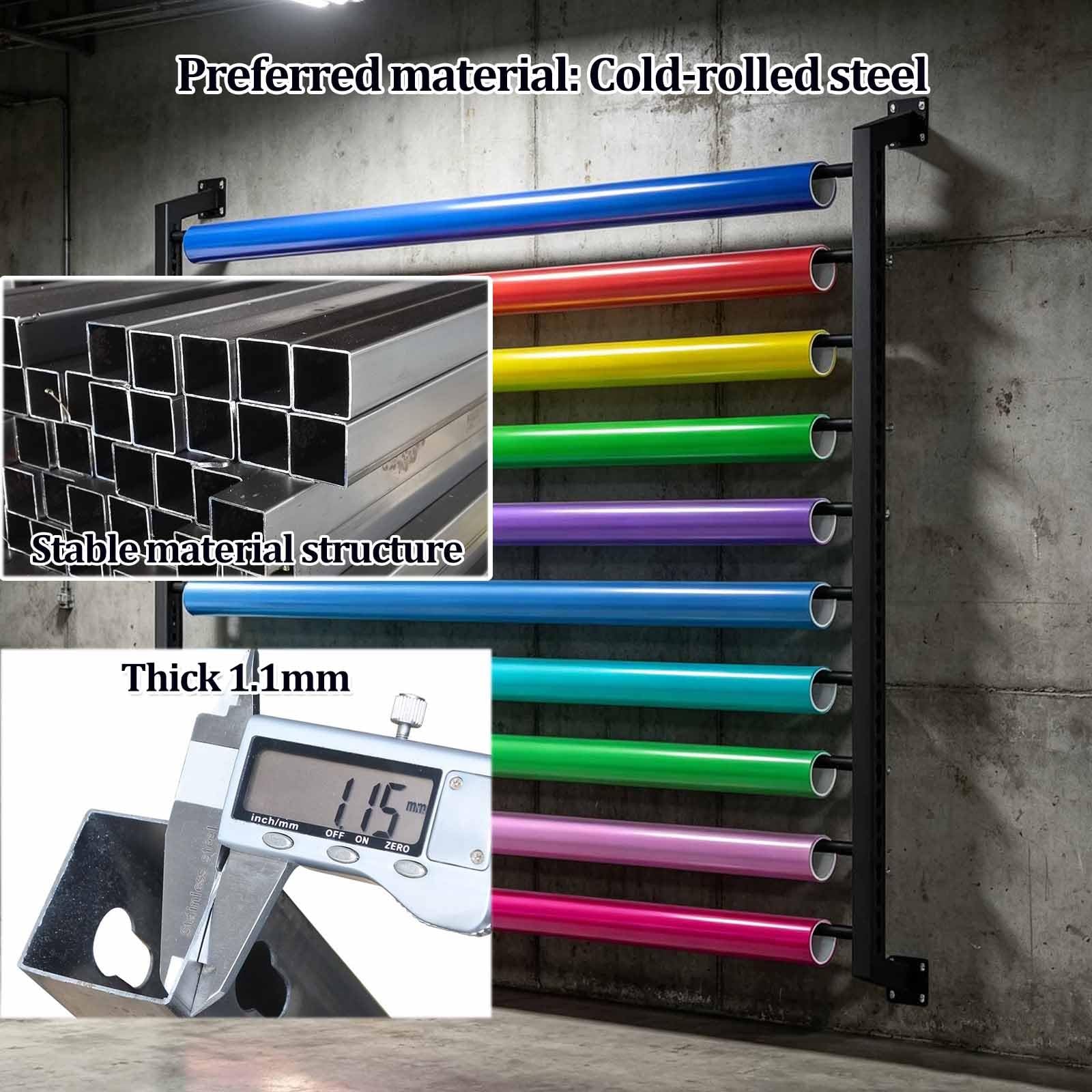 Soporte para 20 rollos de vinilo, estante metálico de pared para vinilo | Organizador resistente para láminas de cambio color automóviles, ideal para cinta transferencia, papel tapiz(H:210CM)
