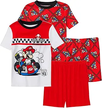 SUPER MARIO Boys' Four Piece Pajama Set